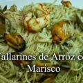 Tallarines de arroz con marisco