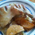 POLLO AL HORNO CON MANZANAS Y PERSIMON