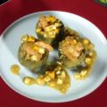 Alcachofas rellenas de gambas