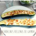 Calabacines rellenos de gambas