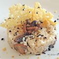 RISOTTO DE CEPS CON CRACKERS DE PARMESANO