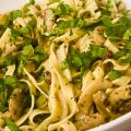 

Tagliatelles con Champiñones y Pesto


