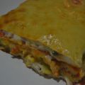 Lasaña de restos de pollo y puerros
