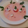 CREMA DE SANDIA CON ISLAS DE YOGUR