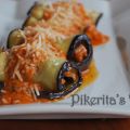 Berenjena con pollo marinado