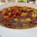 LENTEJAS DE VERDURAS CON TAQUITOS DE SERRANO
