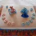 Tarta bautizo para Laura y Diego