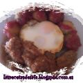 Kefta con huevos
