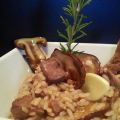 Arroz meloso con carrillera y gurumelos