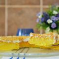 Pastel de natillas con piña y manzana