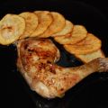 Cuartos de pollo al limón y chalotas