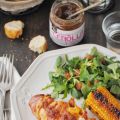 Pollo relleno de queso envuelto con beicon y[...]