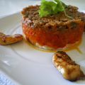 Caviar de berenjena con chutney de tomate