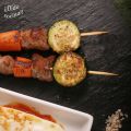 Brochetas de butifarra, calabacín y zanahoria[...]