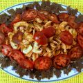 Champiñones crudos con puerro caramelizado y[...]