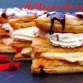 Milhojas de nata y crema
