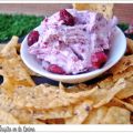 Dip de arándanos con chips de maiz