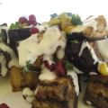 BERENJENA ASADA CON YOGUR AL AZAFRÁN