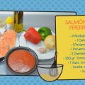 Salmón con piperrada en Thermomix