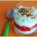 Vasito de fresas y melón con crema mascarpone