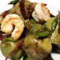 Alcachofas confitadas con jamón ibérico,[...]