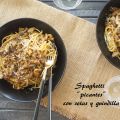 Spaghetti picantes con setas y guindilla