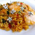 Arroz con bacalao y borraja