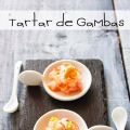 Tartar de gambas con mayonesa de aguacate