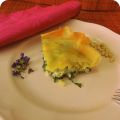 Tarta brick de acelgas, queso cotagge y piñones