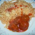 SPAGHETTI CON ALBÓNDIGAS EN SALSA BARBACOA