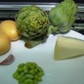 ALCACHOFAS CON HABAS BABY Y QUESO PARMESANO