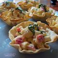 Tartaletas de cangrejo con manzana y apio