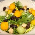 Ensalada veraniega de melón y  melocotón