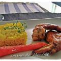 Alitas a la barbacoa con arroz