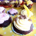 Cup cakes de chocolate y plátano