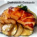 Salmón marinado con miel y mostaza
