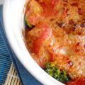 brócoli con tomate al horno