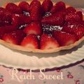 Tarta de chocolate y fresas