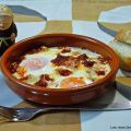 Huevos al horno con sobrasada.