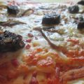 Pizza con morcilla de burgos