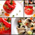 Pimiento con fantasía de verduras