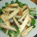 ENSALADA DE CANÓNIGOS Y POLLO CON ESPÁRRAGOS