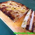 Pastel de carne con tulipanes