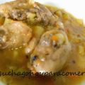 Pollo estofado con verduras