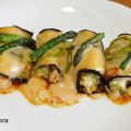 Canelones de berenjena rellenos de langostinos