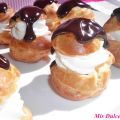 Profiteroles, con nata y chocolate