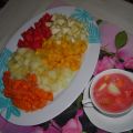 Gazpacho de sandia con frutas