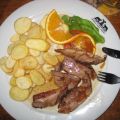 Pato a la Naranja y Patatas Panadera