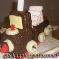 Tarta Tren de plumcake y chuches