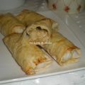 Rollitos de masa filo con pollo